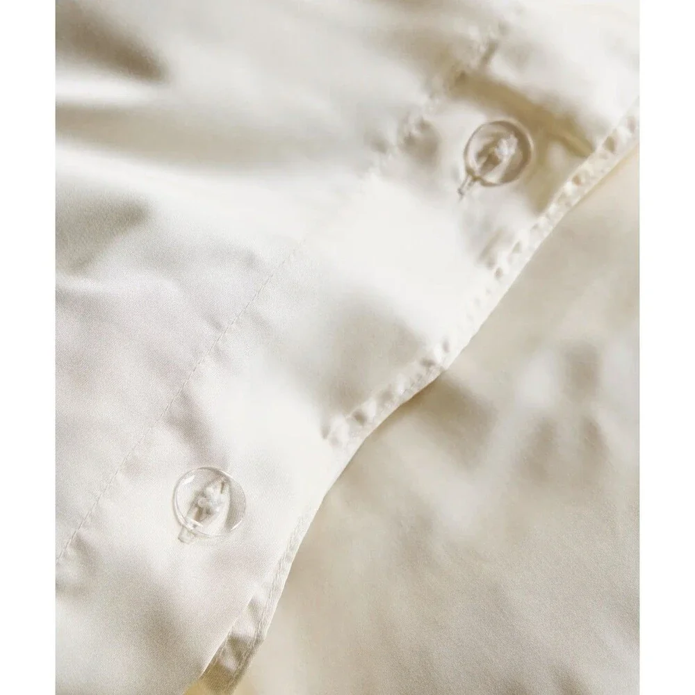 Quince Bamboo Duvet Cover SET Silky– King/Cal King – Ivory – New in Dust Bag